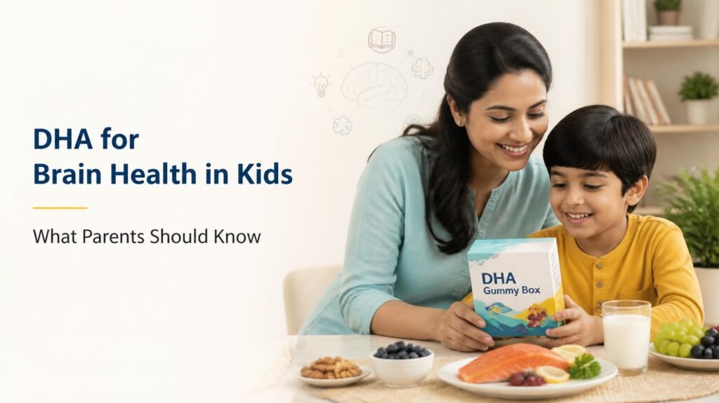 Parent and child learning about DHA for brain health and children's nutrition