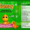 Choosing Gumzy multivitamin gummies for kids by checking the nutrition label.